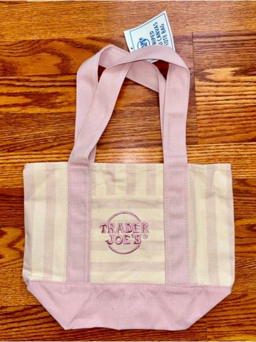 Trader Joe’s Striped Mini Tote Bag - Pink